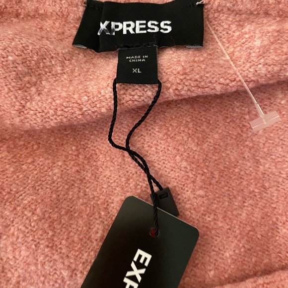 Express Pink Sweater Stretchy Midi Skirt Size XL NWT - Picture 4 of 4